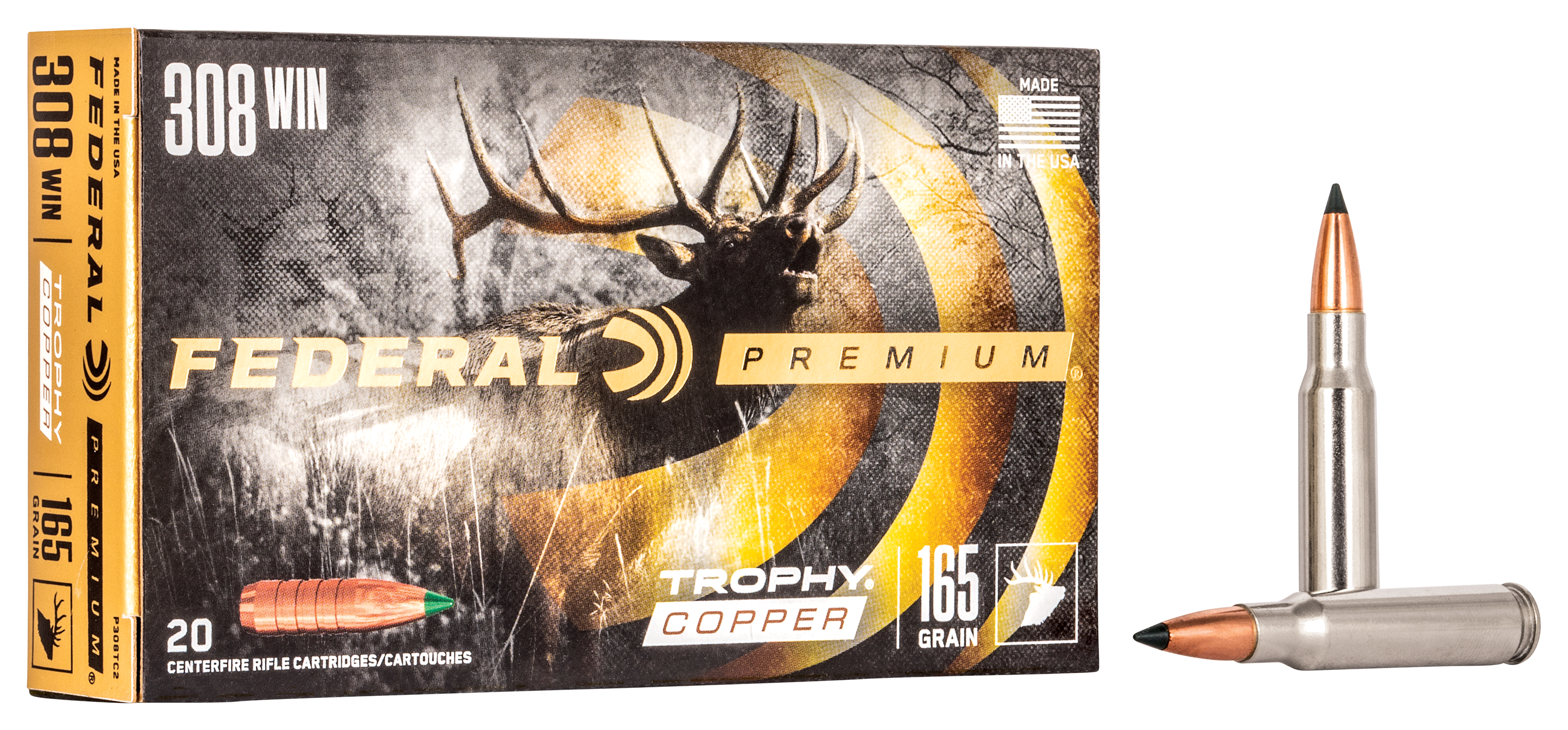 Federal Premium Trophy Copper .308 Winchester 165 Grain Centerfire ...